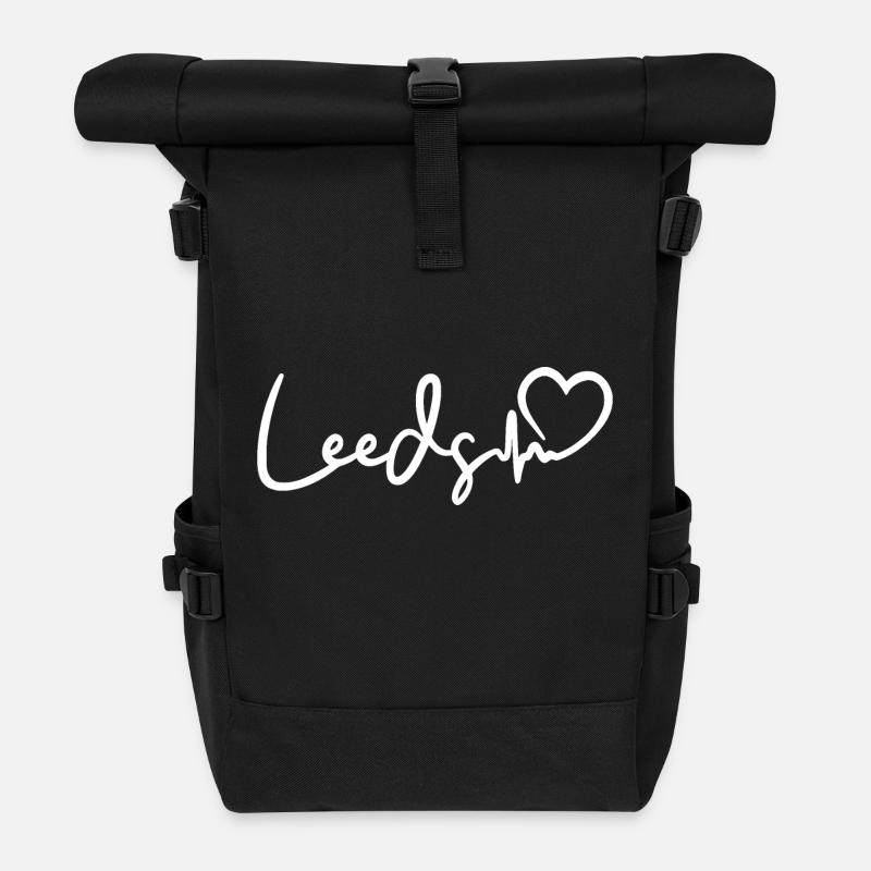 Leeds heartbeat - Roll Top Backpack - black