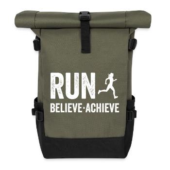 Marathon - Run. Believe. Achieve. - Roll Top Backpack - olive/black - Front