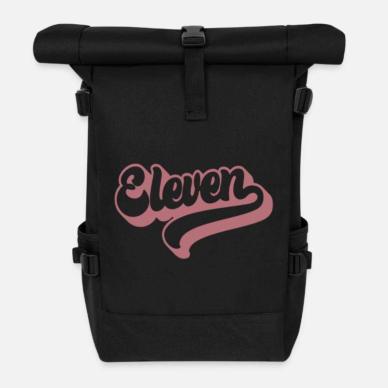 Eleven 11th Birthday For Girls 11 Years Old - Roll Top Backpack - black