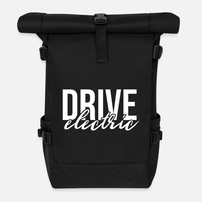 Drive Electric Supercharge - Elektro Auto Fans - Rolltop Rucksack - Schwarz