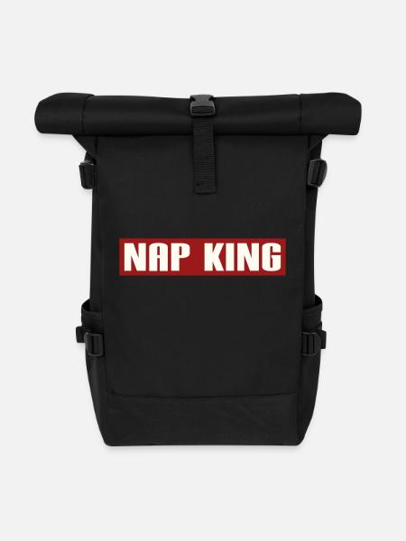 NAP KING - Roll Top Backpack - black