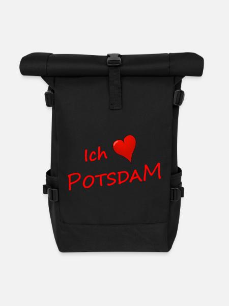 ICH LIEBE POTSDAM - Rolltop Rucksack - Schwarz