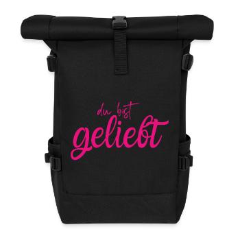 Du bist geliebt - Rolltop Rucksack - Schwarz - Vorne