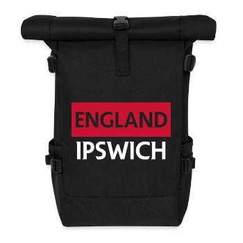England Motiv mit Wand und Text - Rolltop Rucksack - Schwarz - Vorne