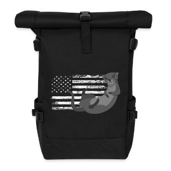 Seeotter Cartoon Amerikanisch - Rolltop Rucksack - Schwarz - Vorne
