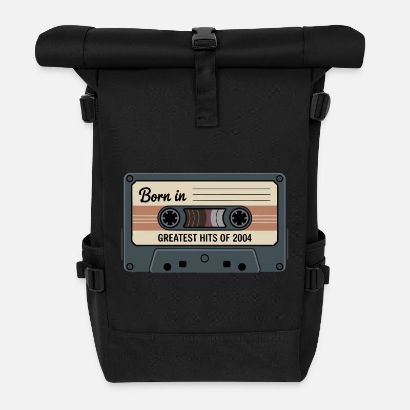 Born in 2004 Greatest Hits Retro Tape - Rolltop Rucksack - Schwarz
