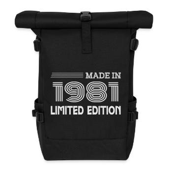 Originaler Vintage 1981 1981 Retro-Jubiläum 1981 - Rolltop Rucksack - Schwarz - Vorne