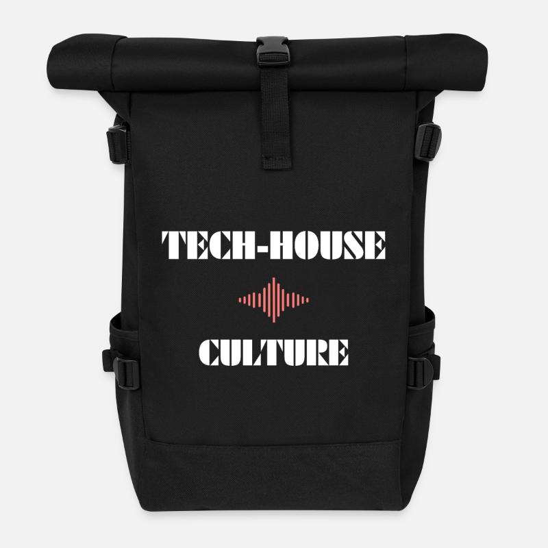 Tech House Culture - Roll Top Backpack - black