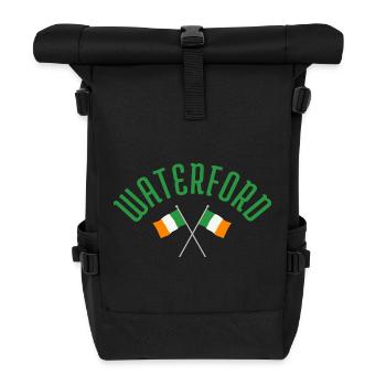 Emblem der irischen Flaggen von Waterford - Rolltop Rucksack - Schwarz - Vorne