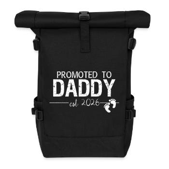 Promotion au rang de papa 2026 Cadeau pour un nouveau papa - Sac à dos roll top - noir - Devant