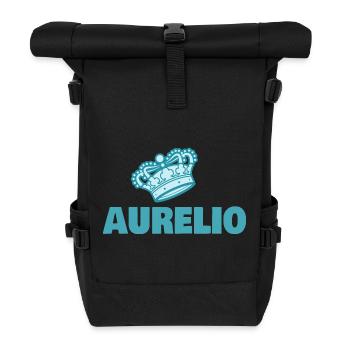 Geschenk für Aurelio - Rolltop Rucksack - Schwarz - Vorne