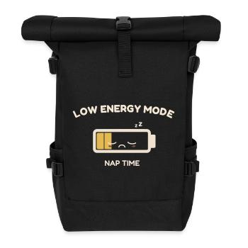Low Energy Mode – Mandatory Nap - Roll Top Backpack - black - Front