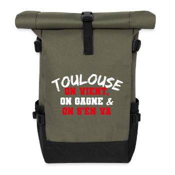 RUGBY TOULOUSE - Sac à dos roll top - olive/noir - Devant