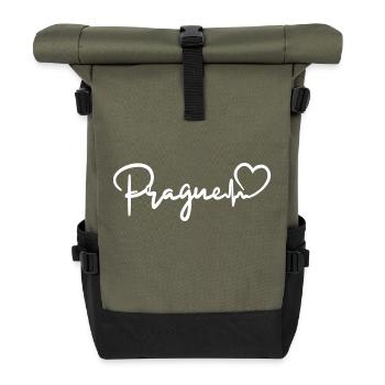 Prague Herzschlag Tschechien Prag - Rolltop Rucksack - Olive/Schwarz - Vorne