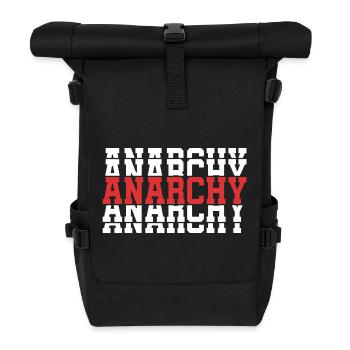 t-shirt Anarchy t-shirt gift idea stacked text - Roll Top Backpack - black - Front