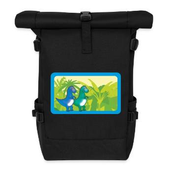 Baby Dinos T- Rex | Customisable - Roll Top Backpack - black - Front