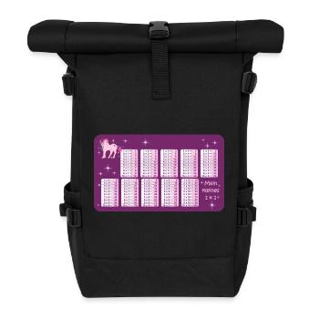 Licorne fantaisie avec des étoiles - Violet - Petit 1x1 - Sac à dos roll top - noir - Devant