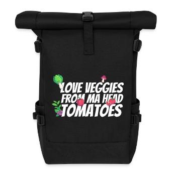 Love vegetables from head to tomato - Roll Top Backpack - black - Front