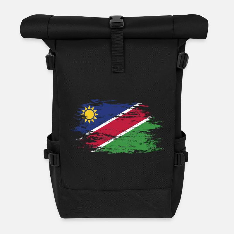 Namibia Flagge used - Rolltop Rucksack - Schwarz