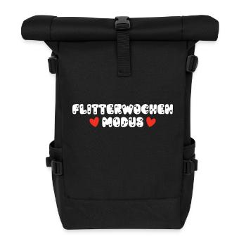 Flitterwochen Modus Hochzeitsreise Reise Hochzeit - Rolltop Rucksack - Schwarz - Vorne