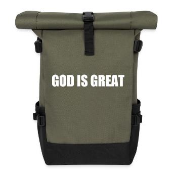 god is great - Roll Top Backpack - olive/black - Front