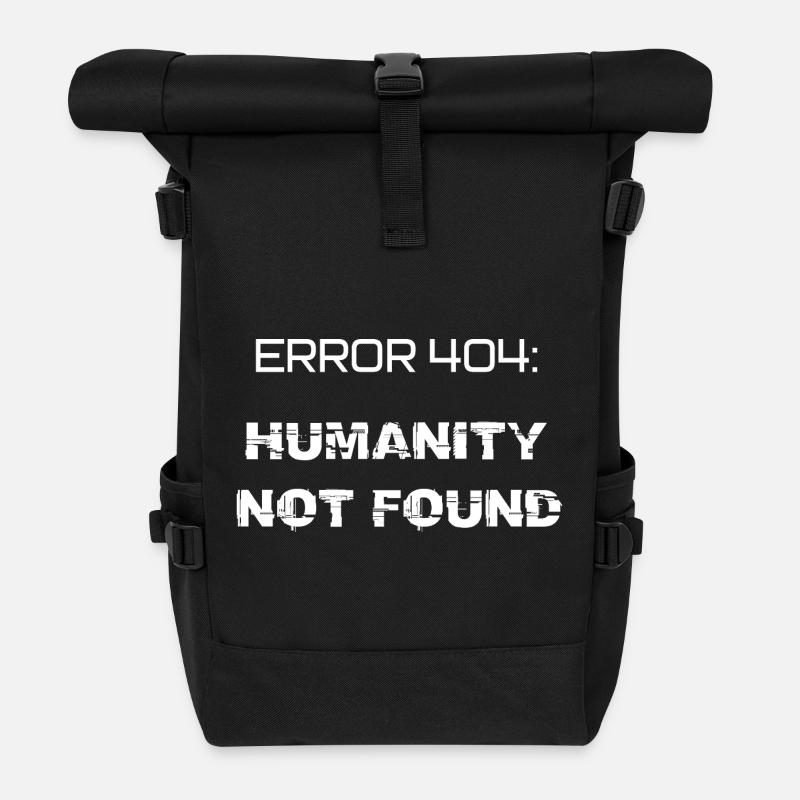 error 404: humanity not found - Sac à dos roll top - noir