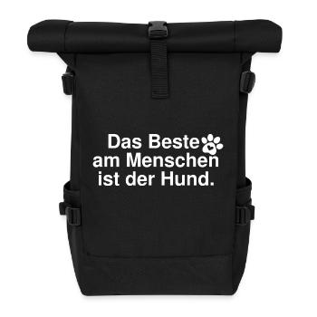 Dog saying - Roll Top Backpack - black - Front