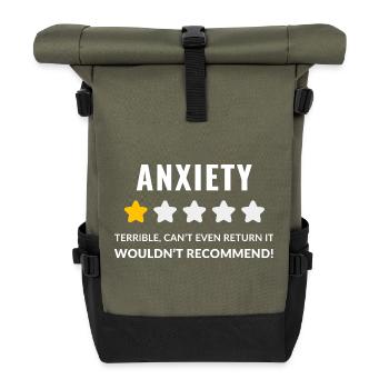 Expressive Anxiety Awareness Design - Roll Top Backpack - olive/black - Front