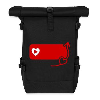 Schönes YouTube-inspiriertes flaches Symbol zum Abonnieren - Rolltop Rucksack - Schwarz - Vorne