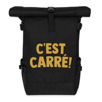 Es ist quadratisch! Ausdruck Cooles Perfektes Weihnachtsgeschenk - Rolltop Rucksack - Schwarz - Vorne