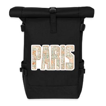 Carte de la ville de Paris - Sac à dos roll top - noir - Devant