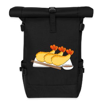 Krabbe Languste Meeresfrüchte Shrimp - Rolltop Rucksack - Schwarz - Vorne