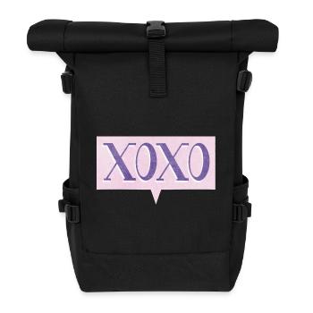 XoXo – Pop Culture Love Hug Youth Language - Roll Top Backpack - black - Front