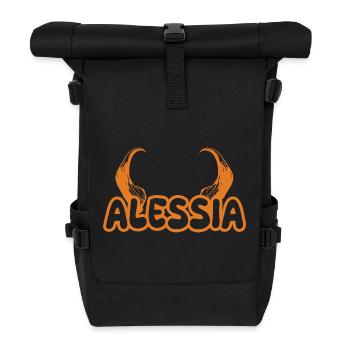 Geschenk für Alessia - Rolltop Rucksack - Schwarz - Vorne