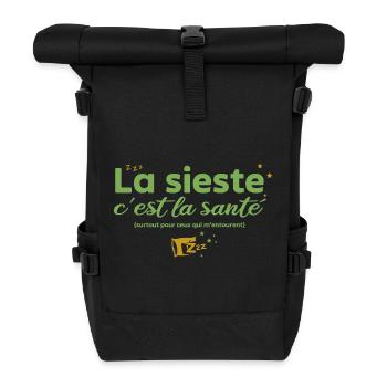 La sieste c’est la santé surtout pour ceux à coté - Sac à dos roll top - noir - Devant