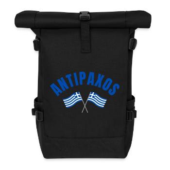 Antipaxos griechische Flaggen - Rolltop Rucksack - Schwarz - Vorne