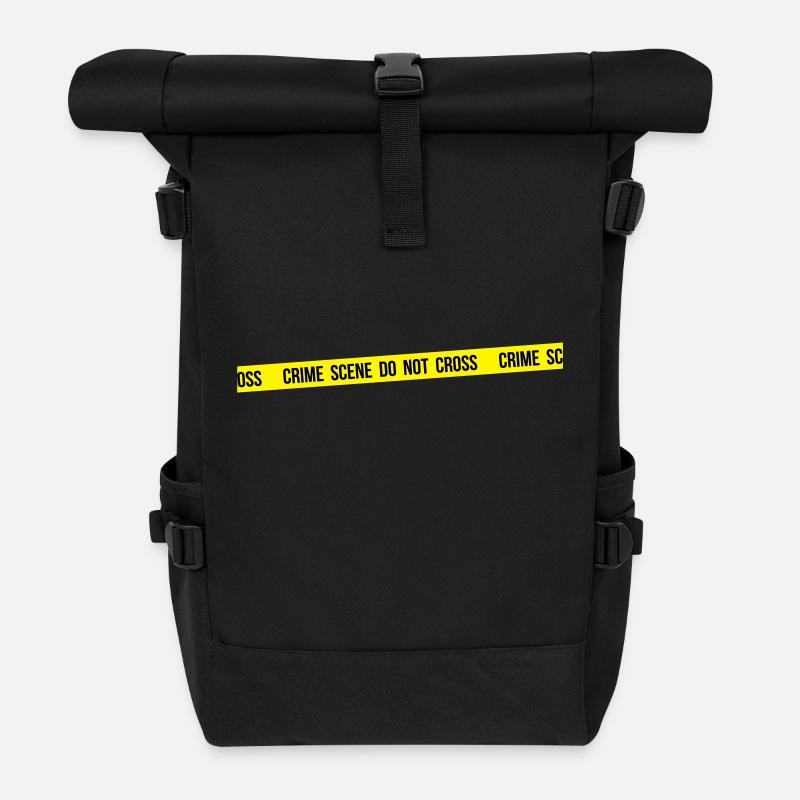 Tatort nicht überqueren - Rolltop Rucksack - Schwarz