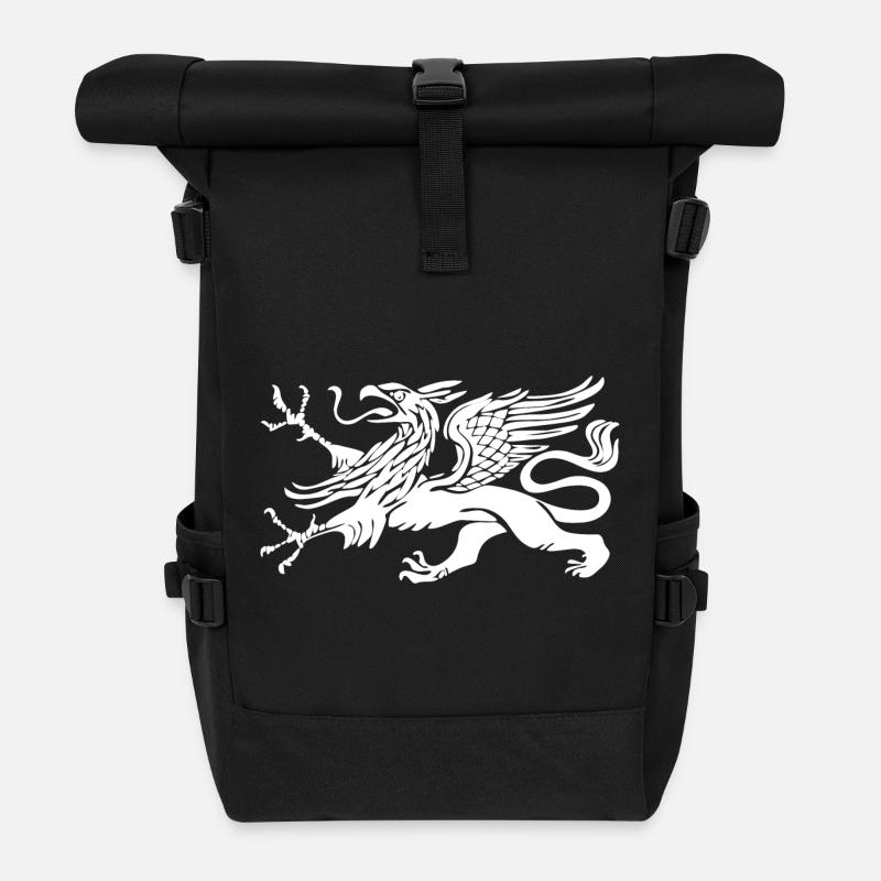 Rostock Greif - Vogel Greif - Rolltop Rucksack - Schwarz