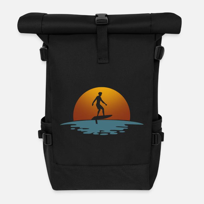 Hydrofoil Surfing Surf Surfer Hydrofoil Surfen - Rolltop Rucksack - Schwarz