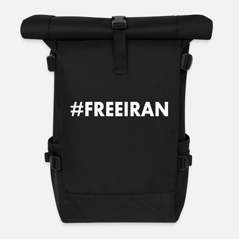 Free iran - Rolltop Rucksack - Schwarz
