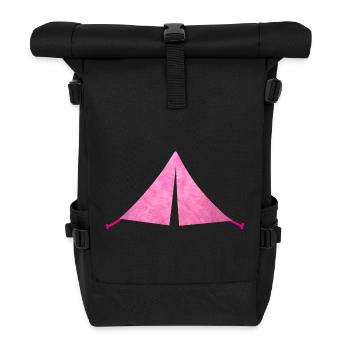 Tent Fell Camping Flausching Camper Outdoor Pink - Roll Top Backpack - black - Front