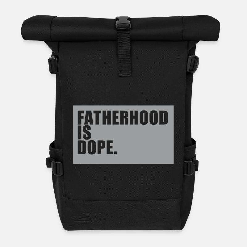 Fatherhood - Roll Top Backpack - black