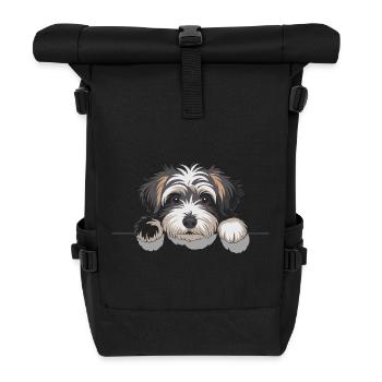 Hundeauge am Rand - Rolltop Rucksack - Schwarz - Vorne
