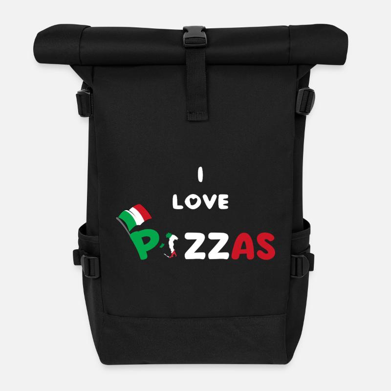 Pizza-Humor-Geschenk Pazzaiolo - Rolltop Rucksack - Schwarz