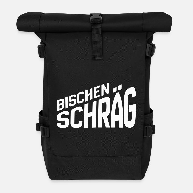 Bisschen schräg - Statement für verrückte Typen - Rolltop Rucksack - Schwarz