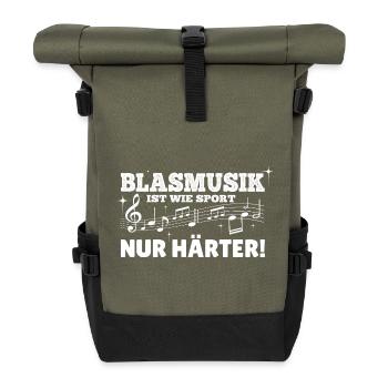 Diction de fanfares – Juste plus dur que le sport - Sac à dos roll top - olive/noir - Devant
