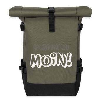 Moin  Ein Norddeutsches Lebensgefühl - Rolltop Rucksack - Olive/Schwarz - Vorne