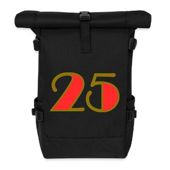 25. 25 JAHRE. 25. JUBILÄUM. 25 JAHRESJUBILÄUM. - Rolltop Rucksack - Schwarz - Vorne