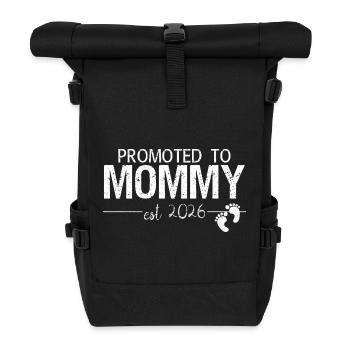 Befördert zum Mama 2026 Neues Mama-Geschenk - Rolltop Rucksack - Schwarz - Vorne