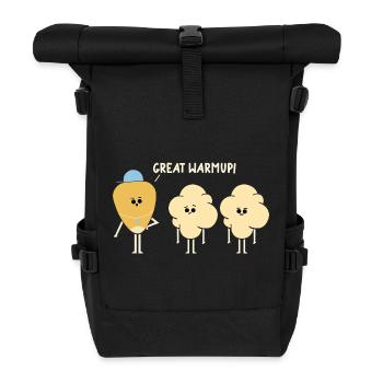 Lustiges Fitnessstudio-Workout, Fitnesstrainer, Fitnesstrainer, Sport - Rolltop Rucksack - Schwarz - Vorne